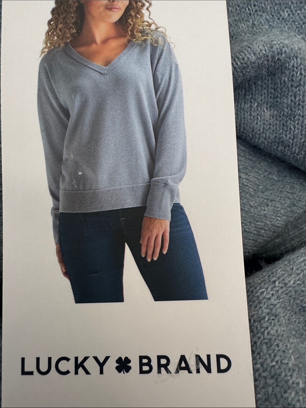 Lucky Brand Women's V-Neck Sweater — Dusty Blue
